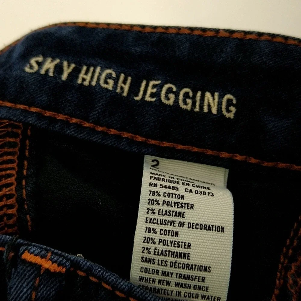 American Eagle Sky High Jegging Women 2 Dark Indigo Blue High Rise Skinny Jeans